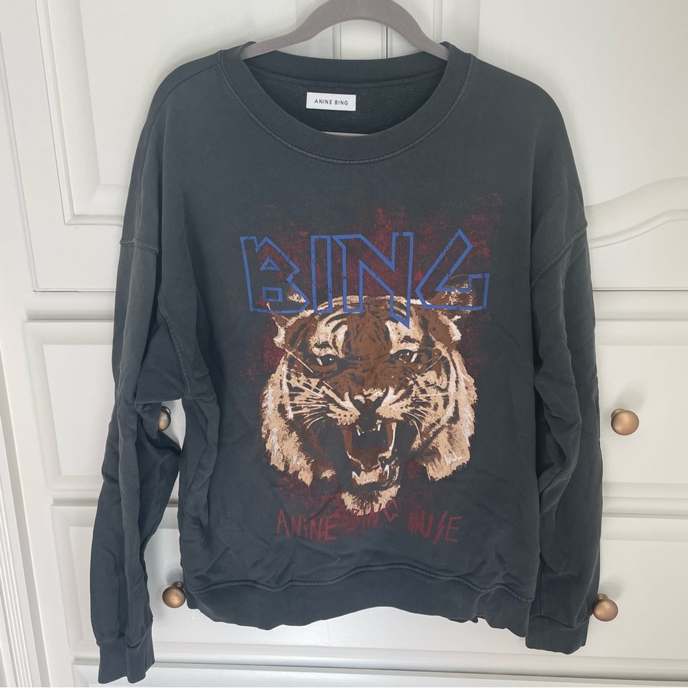 ANINE BING Tiger Sweatshirt in Black